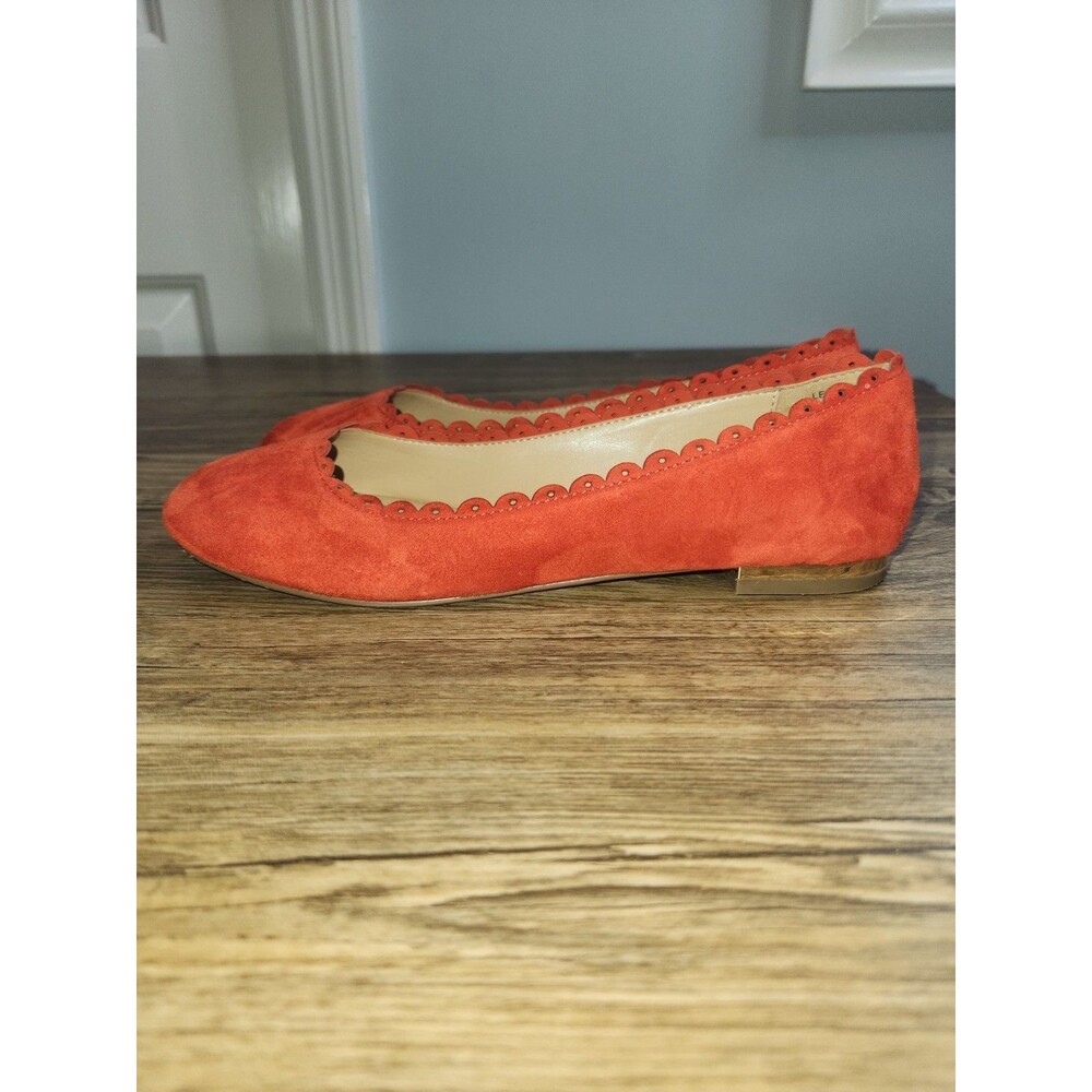 Talbots Women's Slip-on Penelope Scallop Flats leather Suede Orange, Sz 6.5 Med - Picture 15 of 15